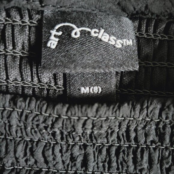 Art Class Girls' Smocked Bodice Flutter Sleeve Textured Dress 4KIDK-AP - Picture 4 of 4